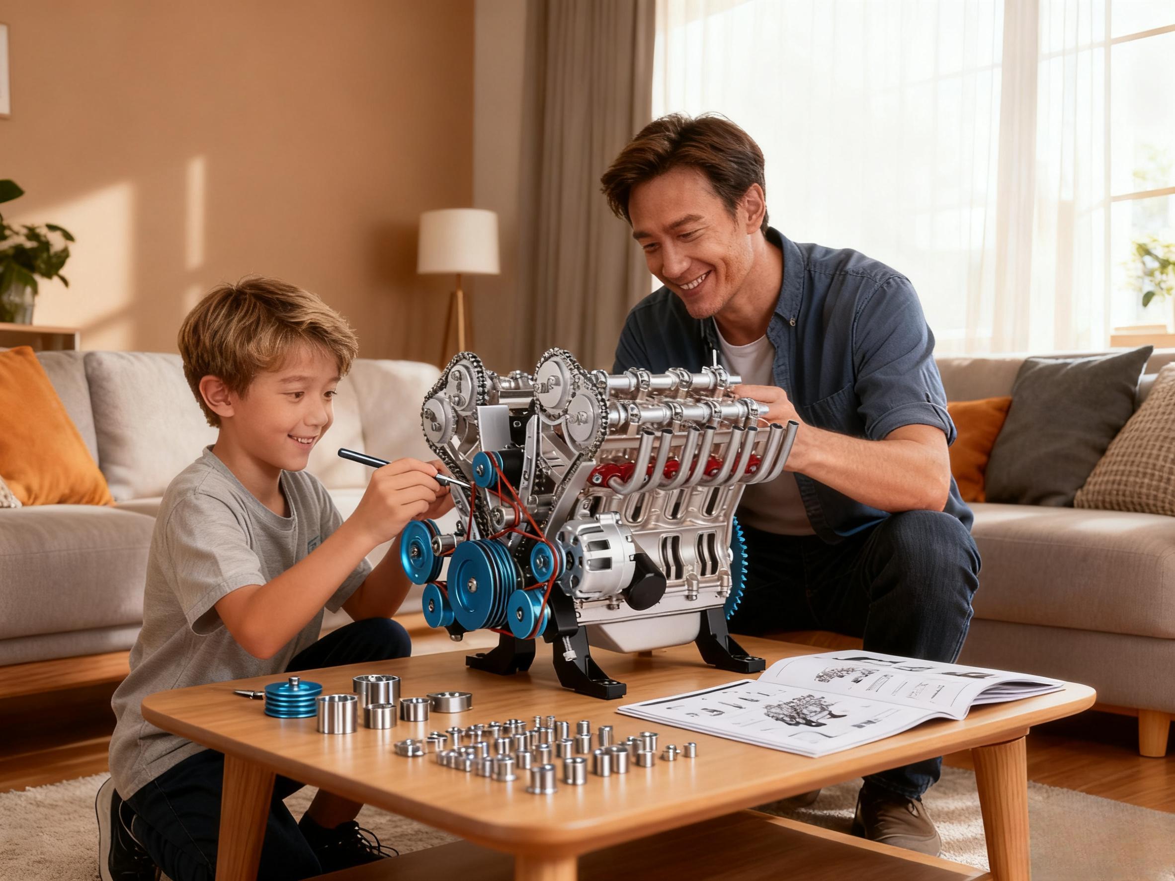 Building My First V8 Engine Model with My Son|Stirlingkit