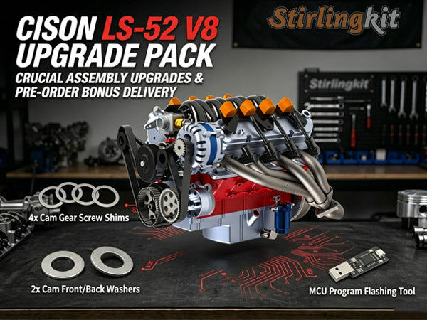 📢CISON LS-52 V8 Mini Engine: Crucial Assembly Upgrades & Pre-Order Bonus Delivery Notice | Stirlingkit