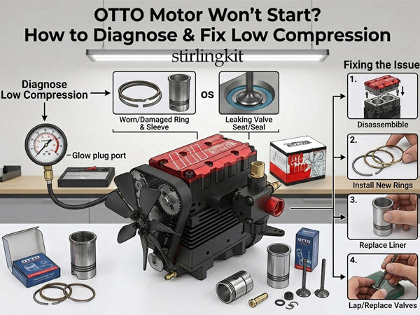 Semto ST-NF2 Engine Won't Start? How to Diagnose & Fix Low Compression | Stirlingkit