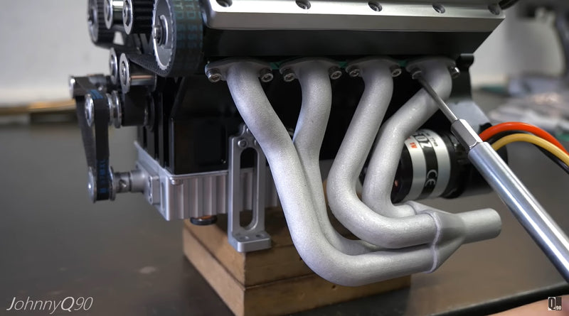 Enjomor V8 1/4 SCALE Engine Gets TUBULAR Exhaust System | JohnnyQ90