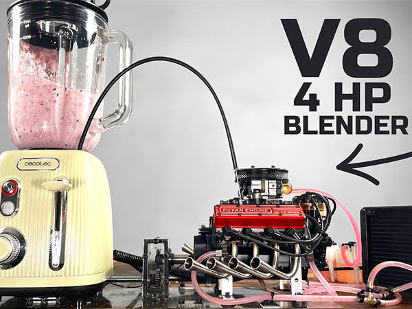 World’s first V8-powered Blender. Built by Mister Patina | Stirlingkit