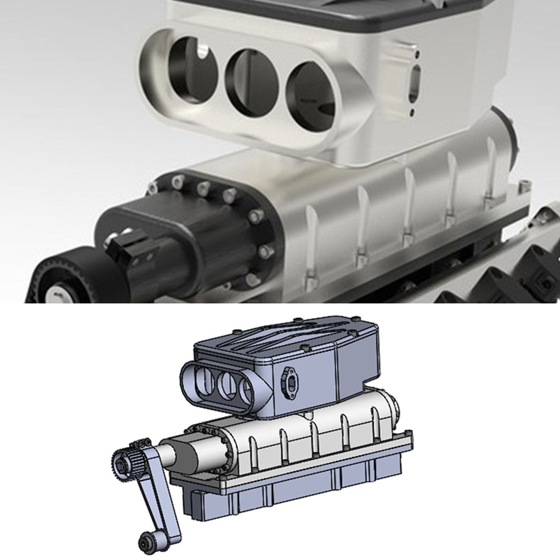 ENJOMOR All-Metal Supercharger for ENJOMOR V12 GS-V12 High Performance Engine Model - stirlingkit