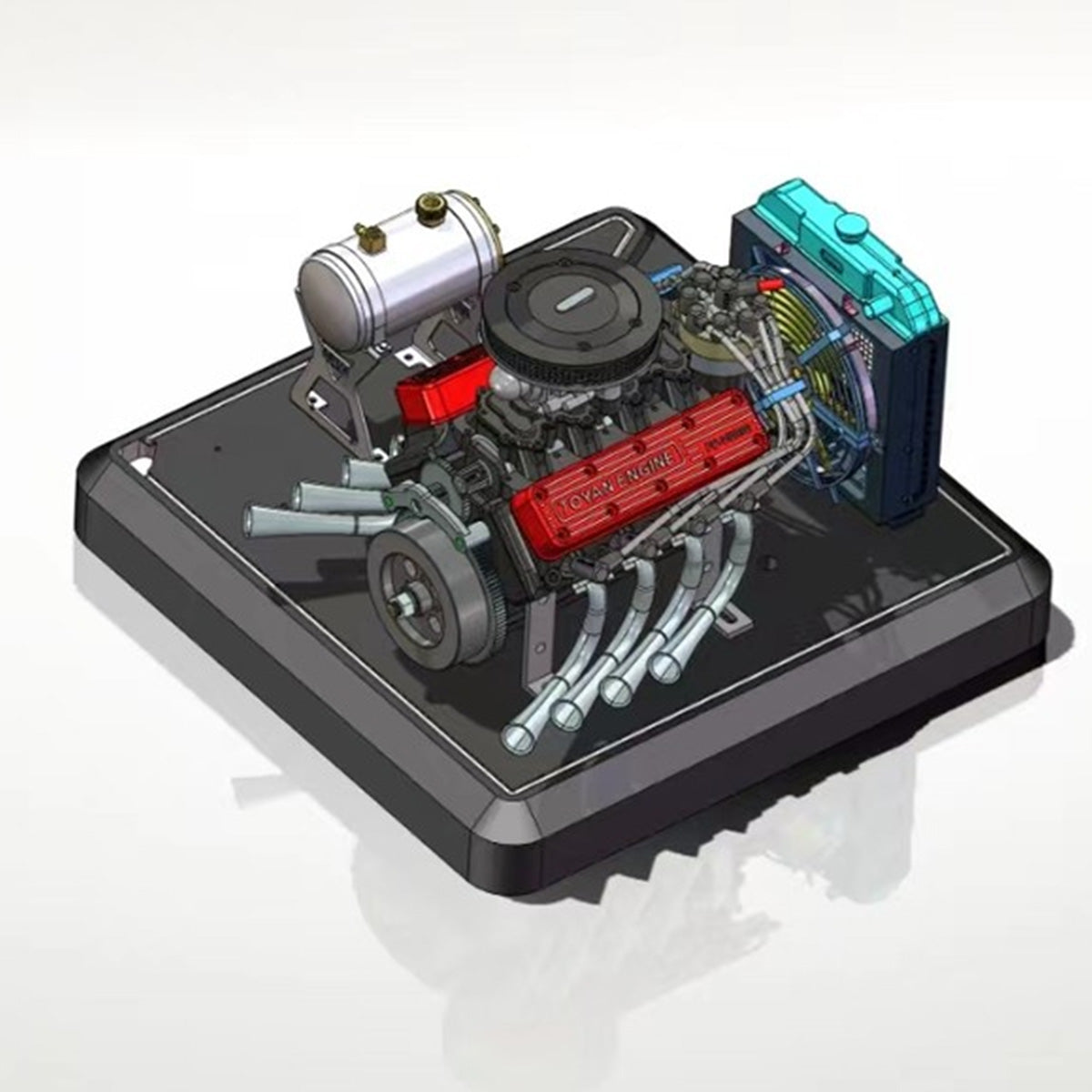 Base for TOYAN V8 FS-V800WGPC Gasoline Engine Model Kits ( New Version) Upgrade - stirlingkit
