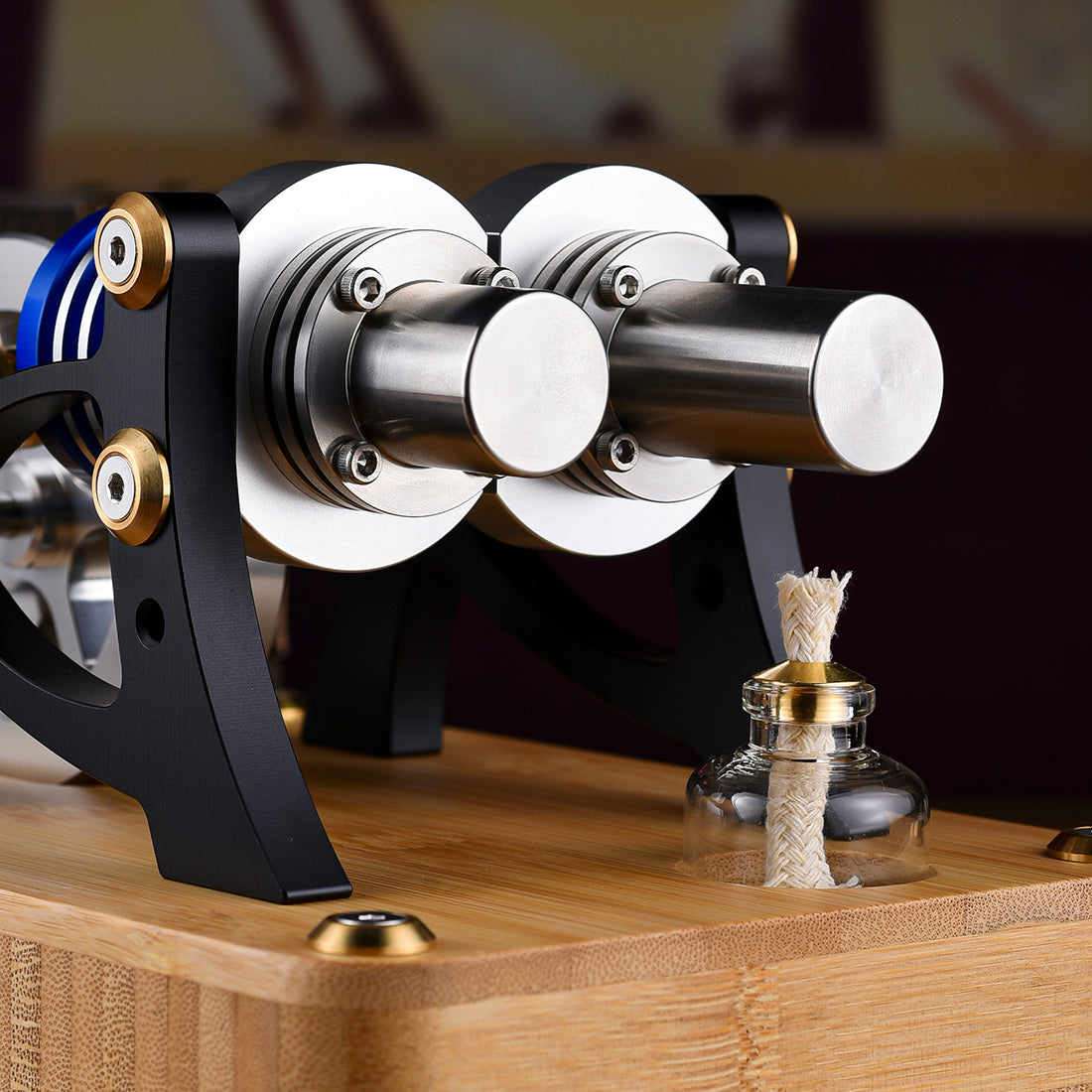 ENJOMOR Alpha Type Stirling Engine Twin-Cylinder Twin-Piston EC Engine Model - stirlingkit