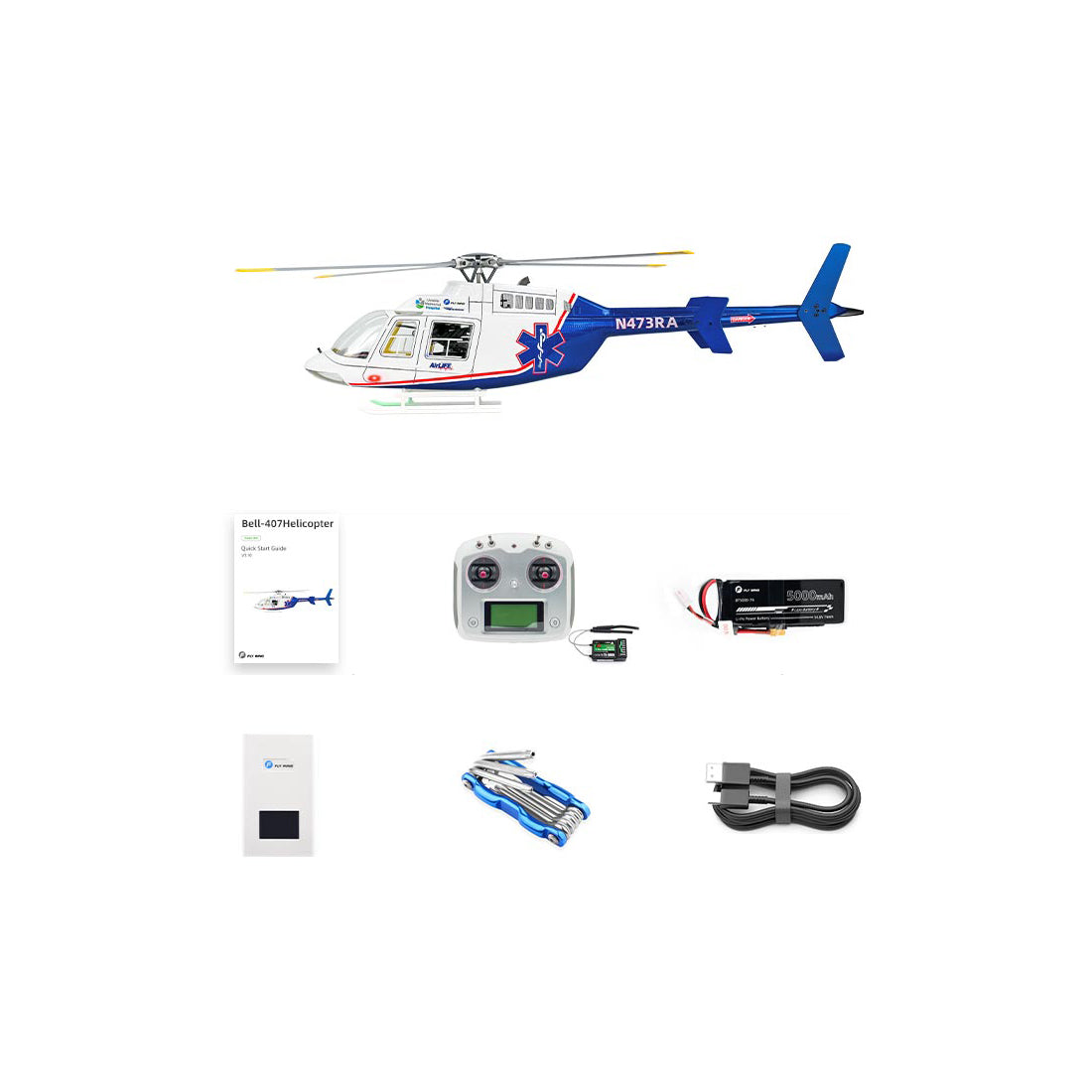 FLYWING BELL-407 470 Class RTF GPS Large RC Helicopter Model with