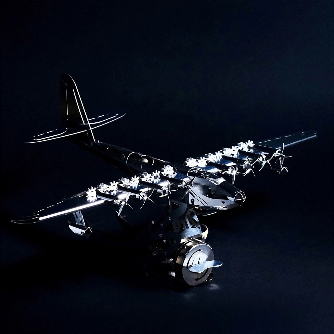 Hughes H-4 3D Metal Mechanical Plane Assembly Model Building Kit for Aviation Lovers - stirlingkit