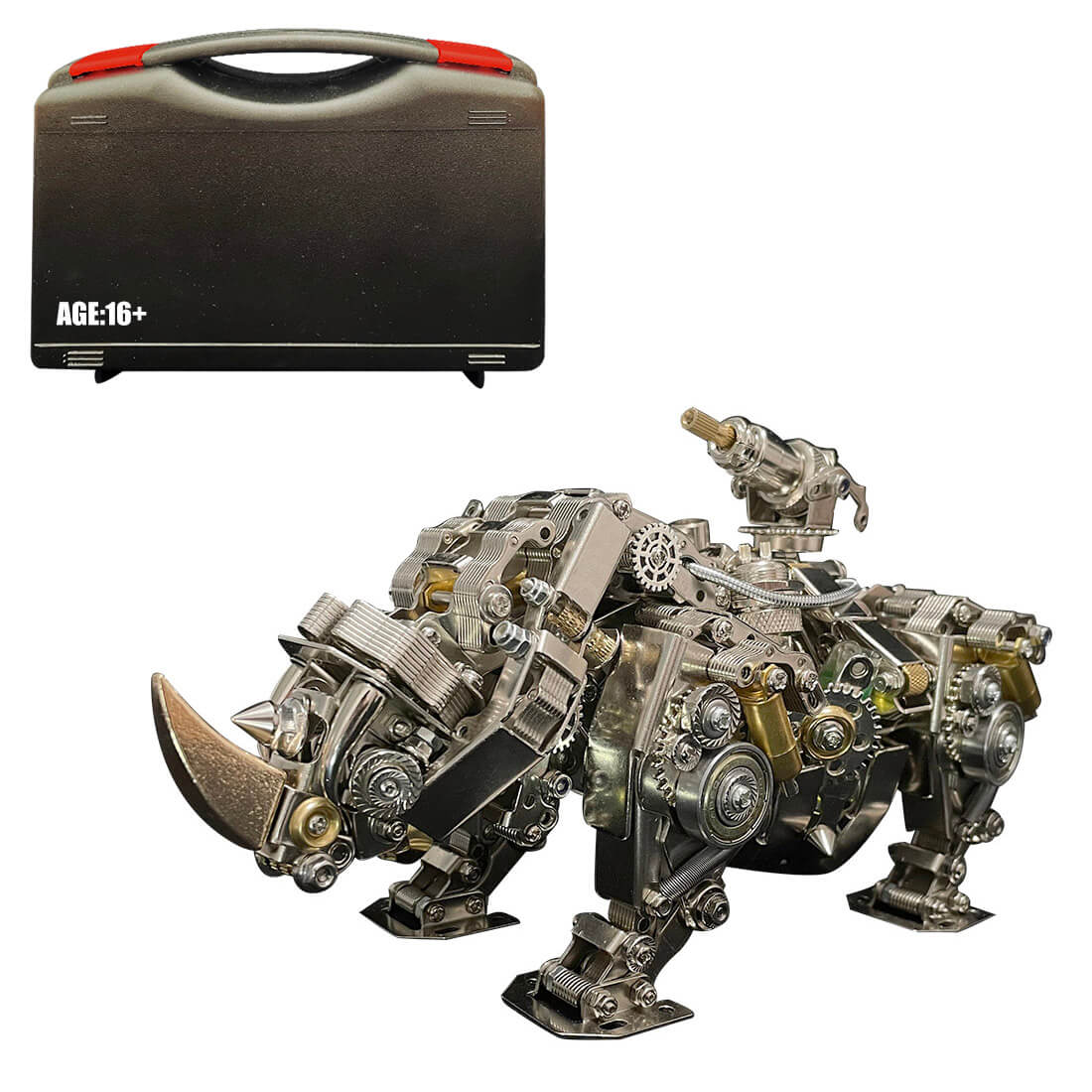 Mechanical 3D DIY Metal Rhino Puzzle Assembly Model 700+PCS