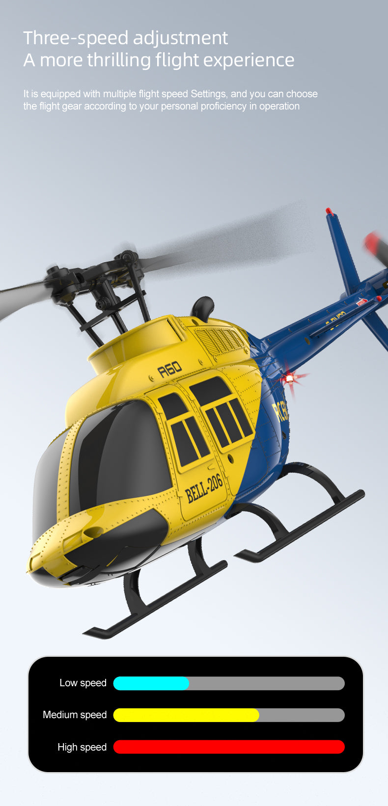 RC ERA A60 BELL 206 Mini Optical Flow RC Helicopter Model for Beginner RTF 90-Class 2.4G 4CH 1/42 - stirlingkit