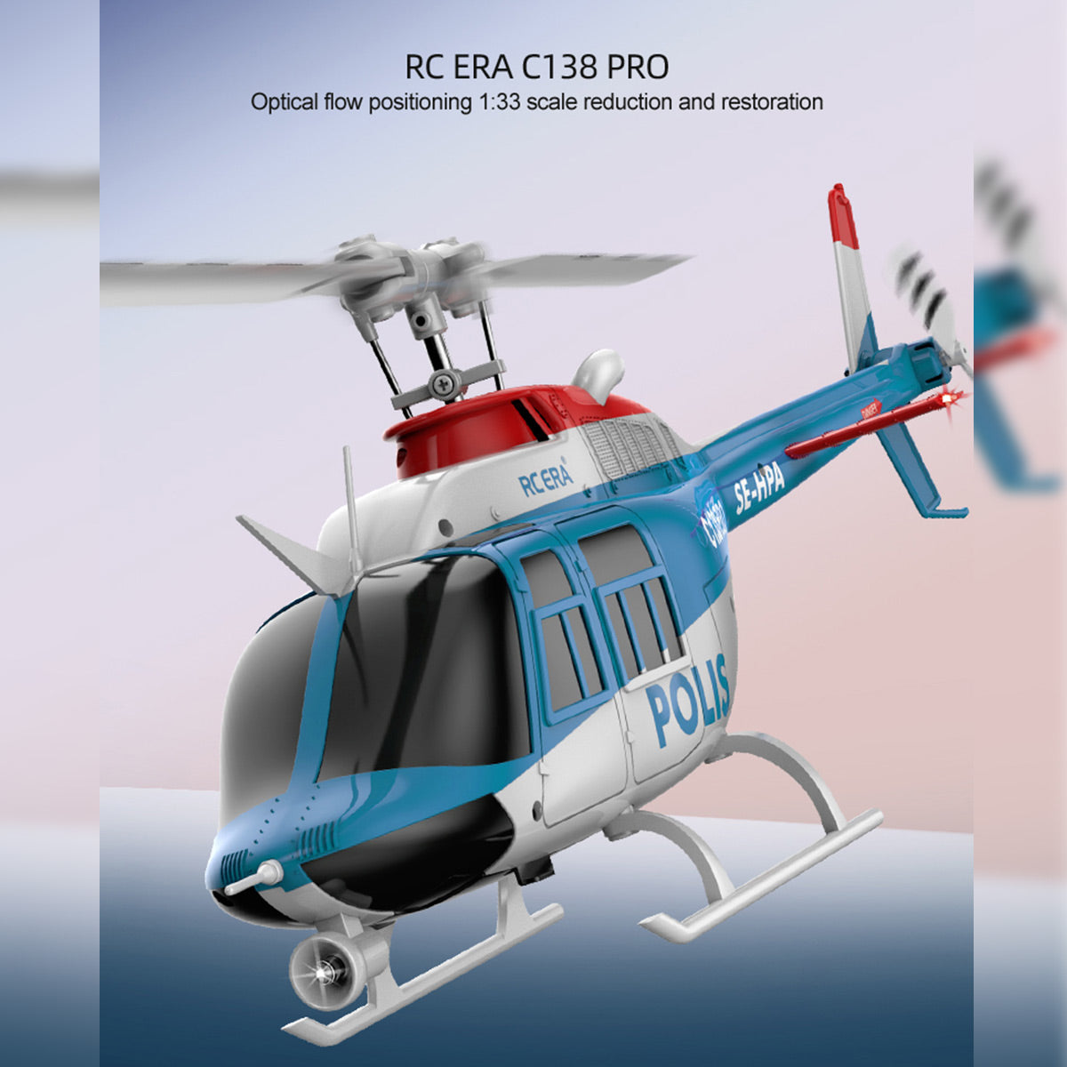 RC ERA C138 PRO Bell 206 Jet Ranger 2.4G 6CH 1/33 Scale RC Helicopter Model RTF - stirlingkit