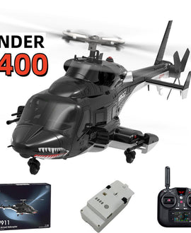 WOLFBUSH AW-911 Airwolf 1/34 Scale RC Helicopter Smart GPS 2.4G 9CH 6G/3D Stunt RC Airplane