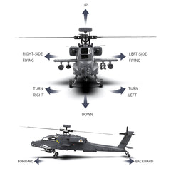 YU XIANG F11-S AH64 Apache RC Helicopter 1/32 2.4G 6CH RTF GPS Smart Version - stirlingkit