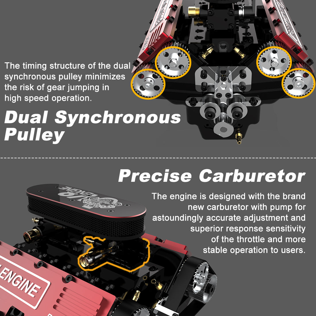 Toyan V8 FS-V800 28cc Engine RTR Nitro Engine Model Kits with Supercharger - stirlingkit