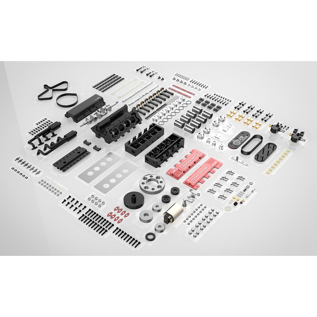 Toyan V8 FS-V800 28cc Engine RTR Nitro Engine Model Kits with Supercharger - stirlingkit