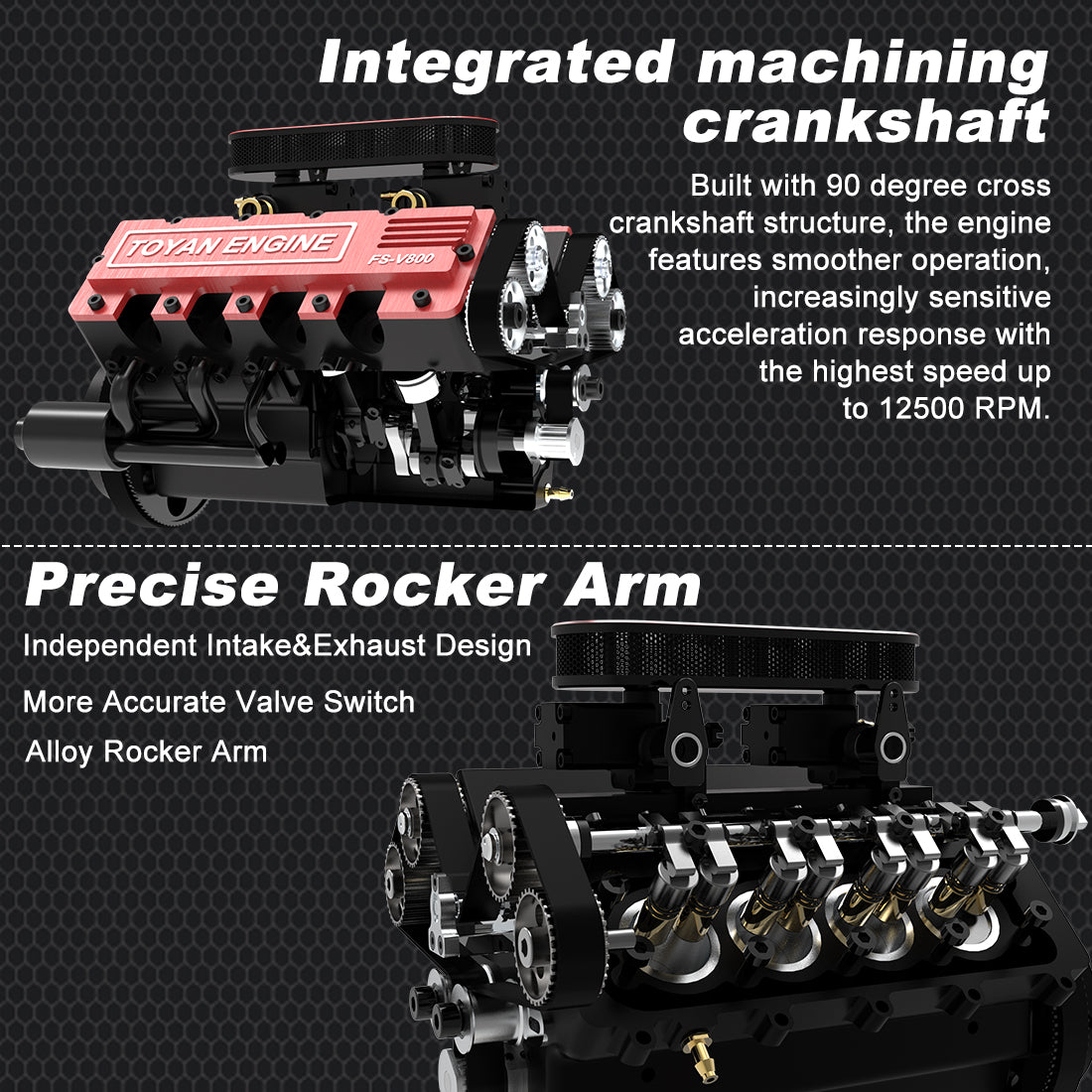 Toyan V8 FS-V800 28cc Engine RTR Nitro Engine Model Kits with Supercharger - stirlingkit