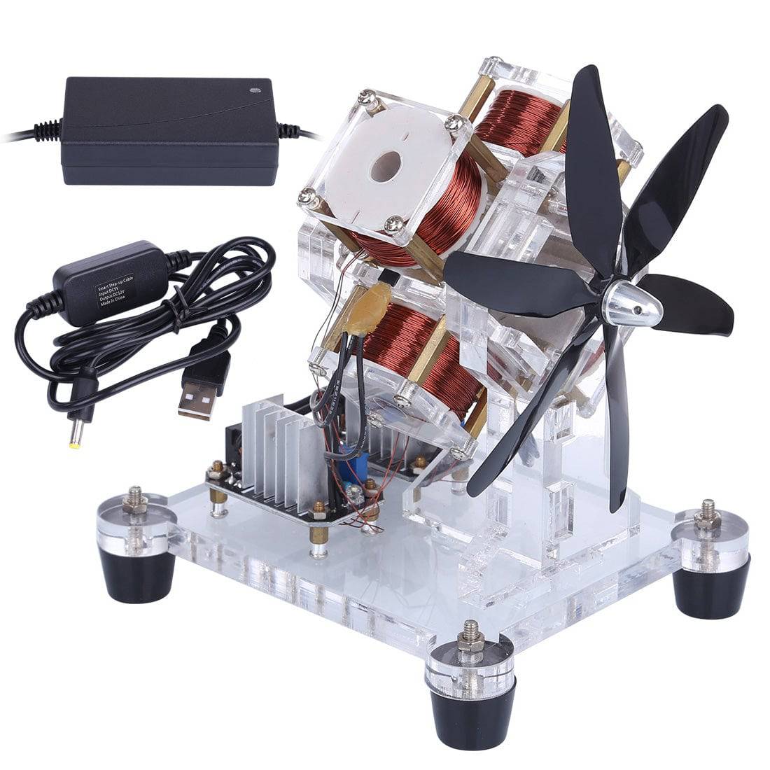 Stark Hall Sensor Brushless Motor Electric Machine Fan Blade High Speed DIY  Physical Model Science Toy