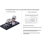 Hot Air Stirling Engine Model DIY Assembly Kit Generator with 4 LED Light - stirlingkit