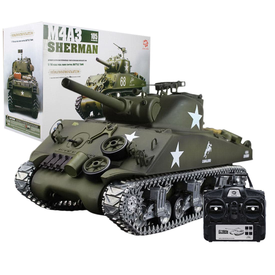 Simulated 1/16 American M4A3 Sherman Tank 2.4G RC Model Military