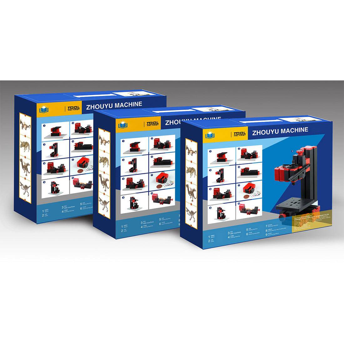 4 In 1 Micro Machine Tool Wire Saw Wood Lathe Sand Mill Handheld Machine Tool DIY Assembly Kit 100PCS+ - stirlingkit