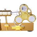 Customized Golden Single Cylinder Stirling Engine Model with Luminous Gyroscope Physical Experiment - stirlingkit