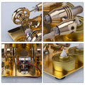 ENJOMOR 4 Cylinder Hot Air Stirling Engine Generator with Bulb & Voltmeter - stirlingkit