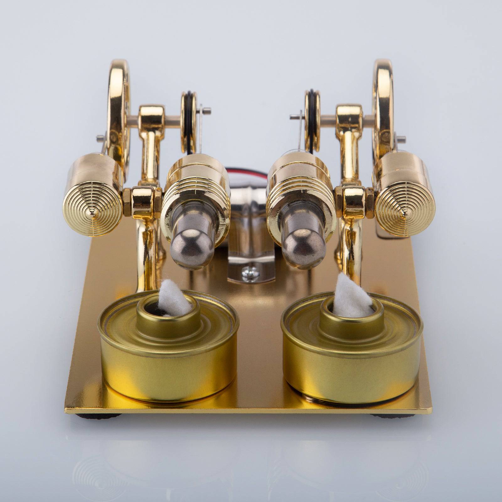 ENJOMOR 4 Cylinder Hot Air Stirling Engine Generator with Bulb & Voltmeter - stirlingkit