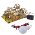 ENJOMOR 4 Cylinder Hot Air Stirling Engine Generator with Bulb & Voltmeter - stirlingkit