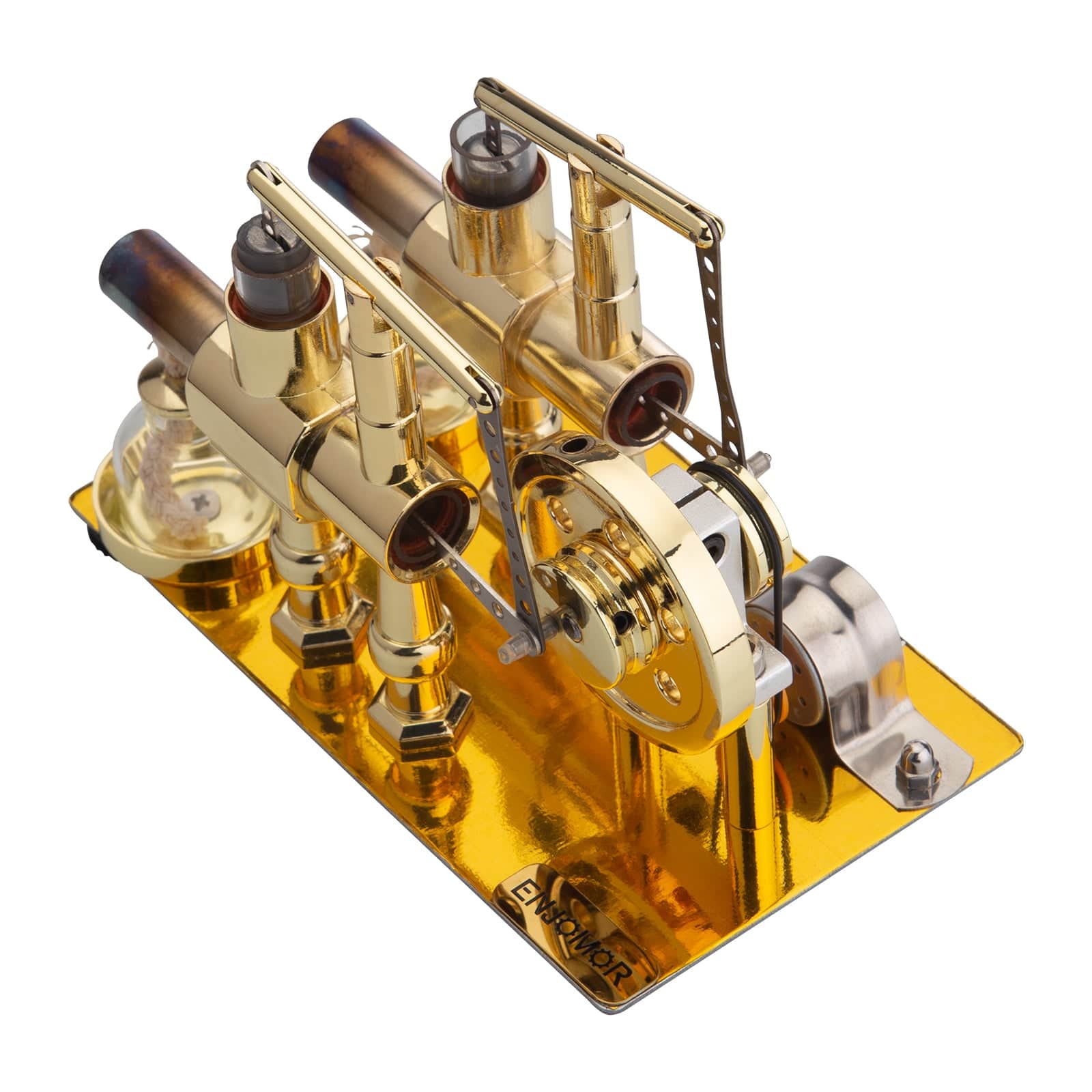ENJOMOR Golden Balance Stirling Engine Generator with LED Bulb Non-Stop Run - stirlingkit