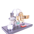 Enjomor Horizontal Gear Drive Hot Air Stirling Engine LED Electricity Generator Model with Voltmeter - stirlingkit