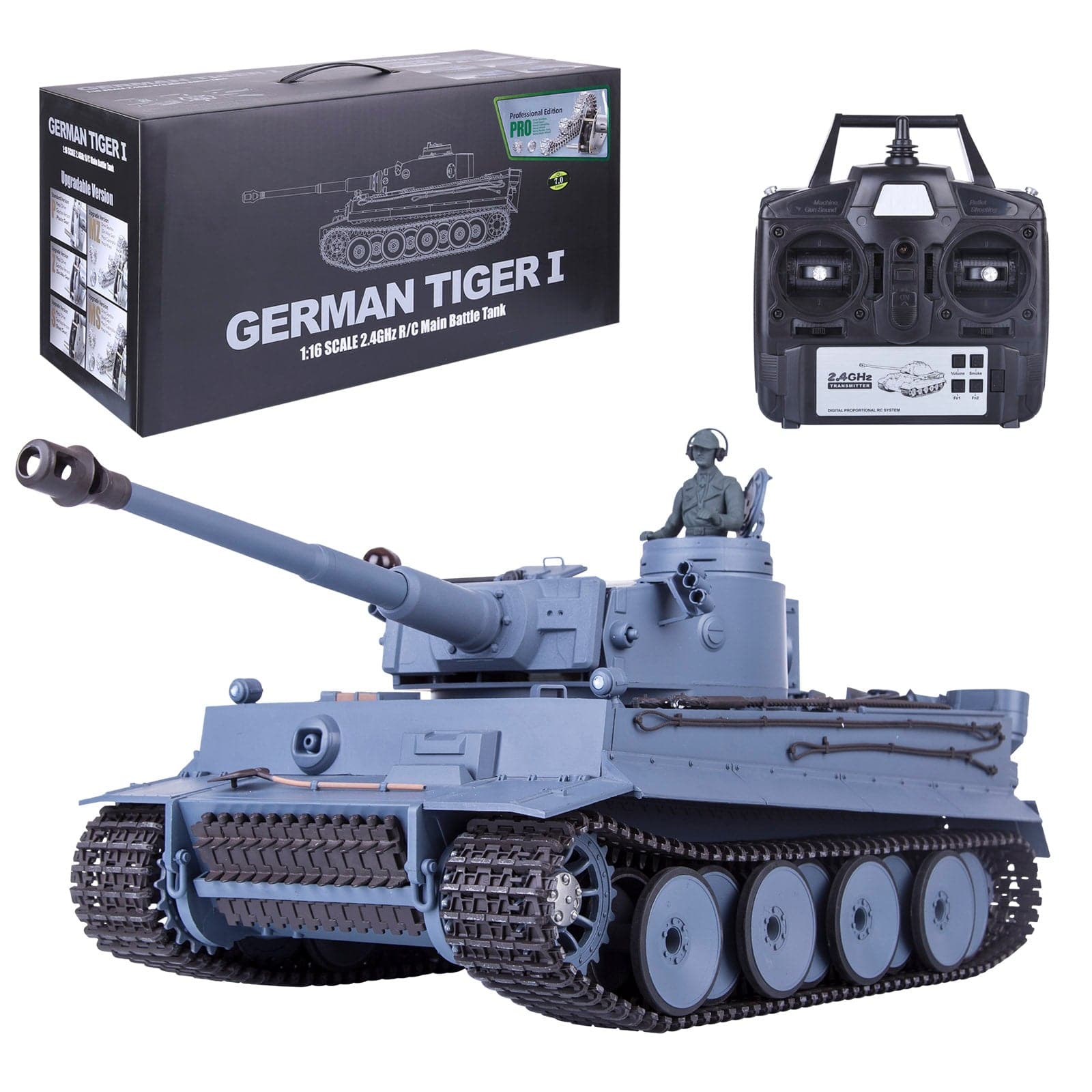 ラジコン　1/16 GERMAN TIGER I Main Battle Tank(グレー) 2.4GHz仕様 German Tiger I 1/16 2.4Ghz Metal RC Infrared Main Battle