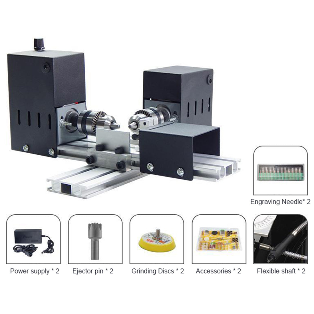 Multifunctional Electric Mini Desktop Lathe for Model Engine Machining Tools - stirlingkit