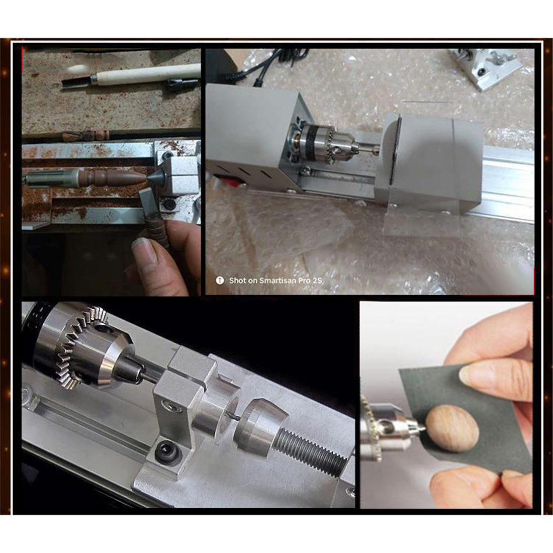 Multifunctional Mini Metal Lathe with Single Motor for Model Engine 4000-9000rpm - stirlingkit