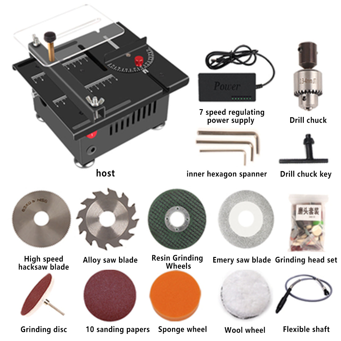 Precision Multifunctional Mini Table Saw Woodworking Lathe Polishing Bench For Engine Model DIY Crafts - stirlingkit
