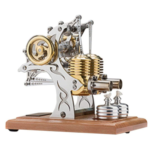 Stirling Engine Kit High-end Precision All-metal Double-cylinder Engine Model Assembly Movable Metal Mechanical Engine Toy - stirlingkit