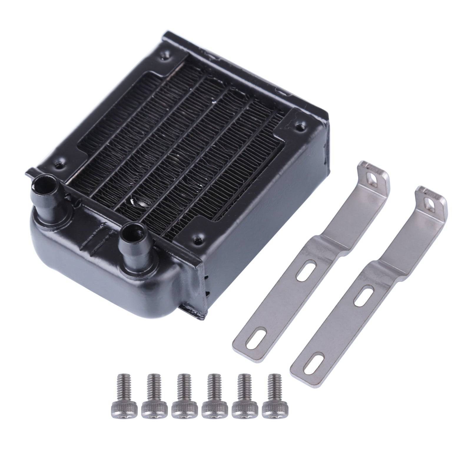 8.3 x 6 x 3.7cm Water-cooled Tank Radiator with Bracket Kit for Toyan  Single-cylinder 4-Stroke Engine, image size:1600x1600