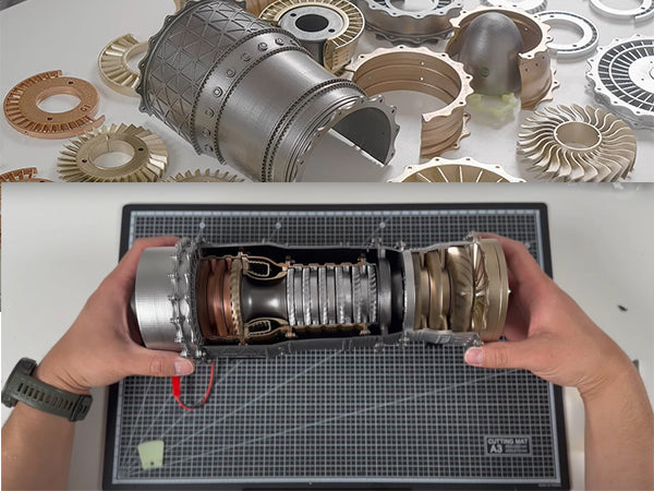 1/20 WS-15 Turbofan Engine Model Building Experience by Make it Scale | Stirlingkit