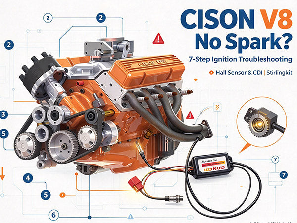 CISON V8 No Spark? 7-Step Ignition Troubleshooting (Hall Sensor & CDI) | Stirlingkit