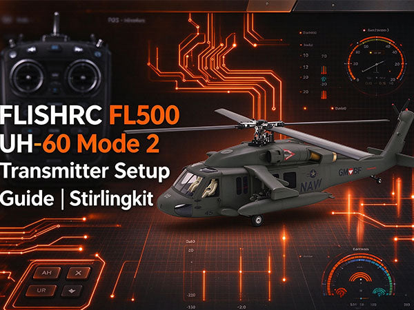 FLISHRC FL500 UH-60 Mode 2 Transmitter Setup Guide | Stirlingkit
