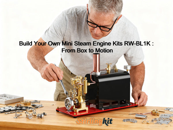 Build Your Own Mini Steam Engine Kits RW-BL1K : From Box to Motion | Stirlingkit