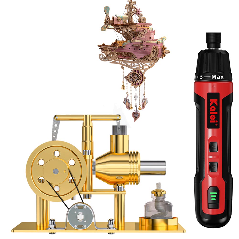 3 Items Bundle: Flyship + Engine + Tools for Beginner - stirlingkit