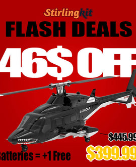 WOLFBUSH AW-911 Airwolf 1/34 Scale RC Helicopter Smart GPS 2.4G 9CH 6G/3D Stunt RC Airplane