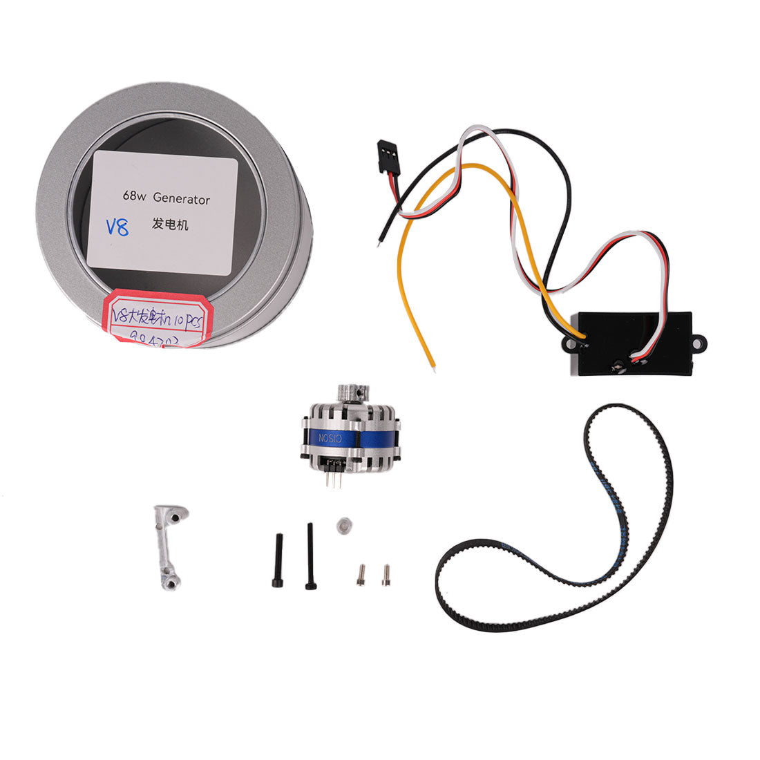 Micro Electric DC Generator Alternator Model Kit with Voltage Regulator & Belt for CISON V8 Engine Model - stirlingkit