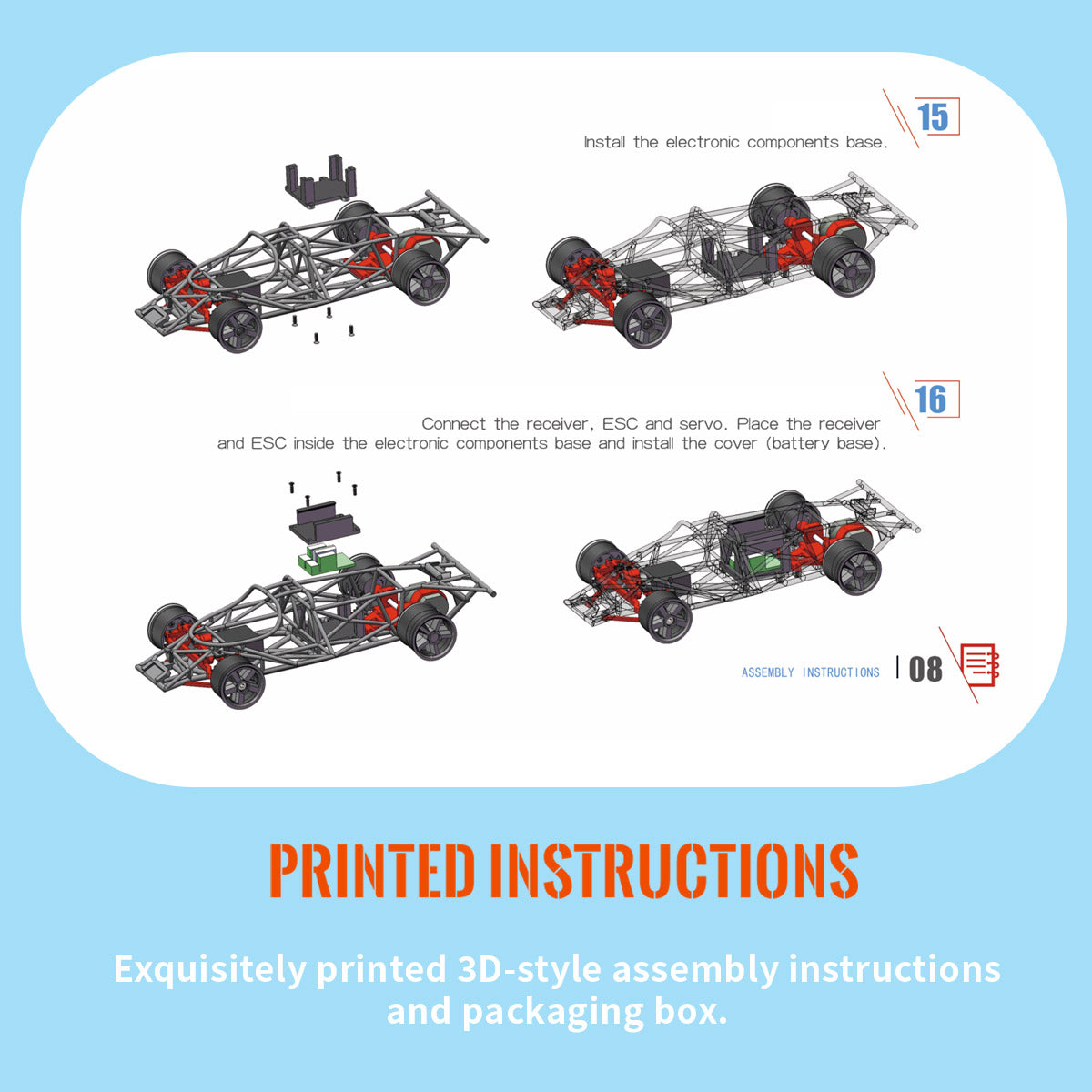 Build Your Own Mini RC Scale Replica Racing Car Model Kits Indoor & Outdoor 1:28 2.4G - stirlingkit