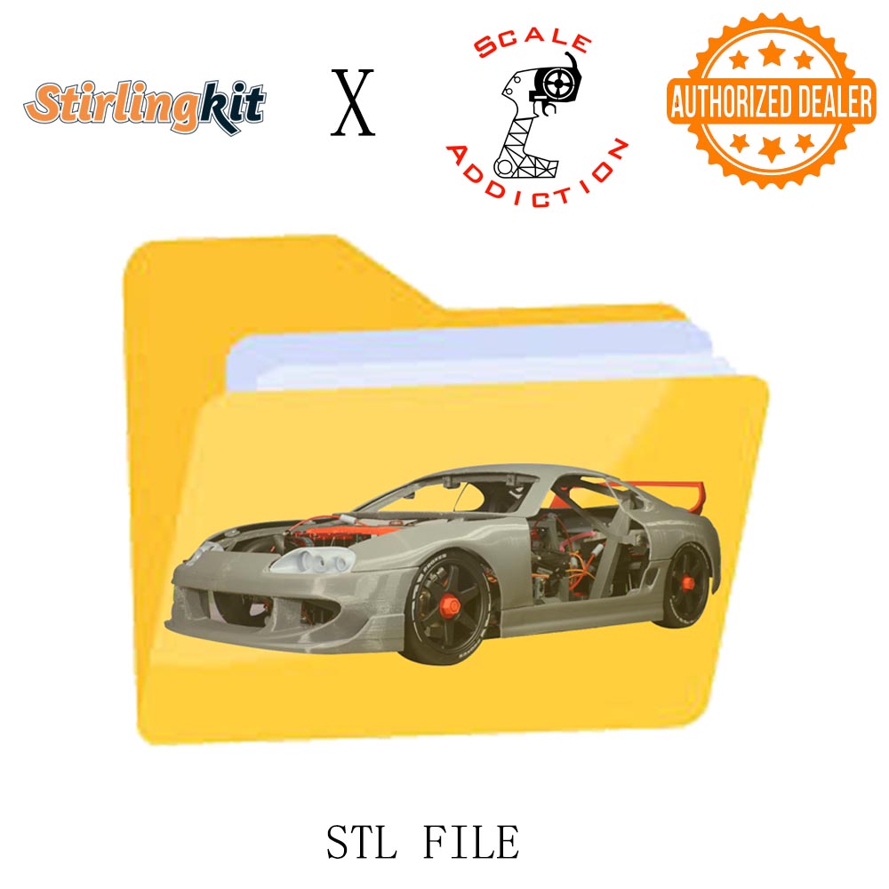 8th Scale Supra RC Sports Car for TOYAN FS-L400 Inline 4 Cylinder Engine Model Project Officially Authorized by Scale Addiction - stirlingkit