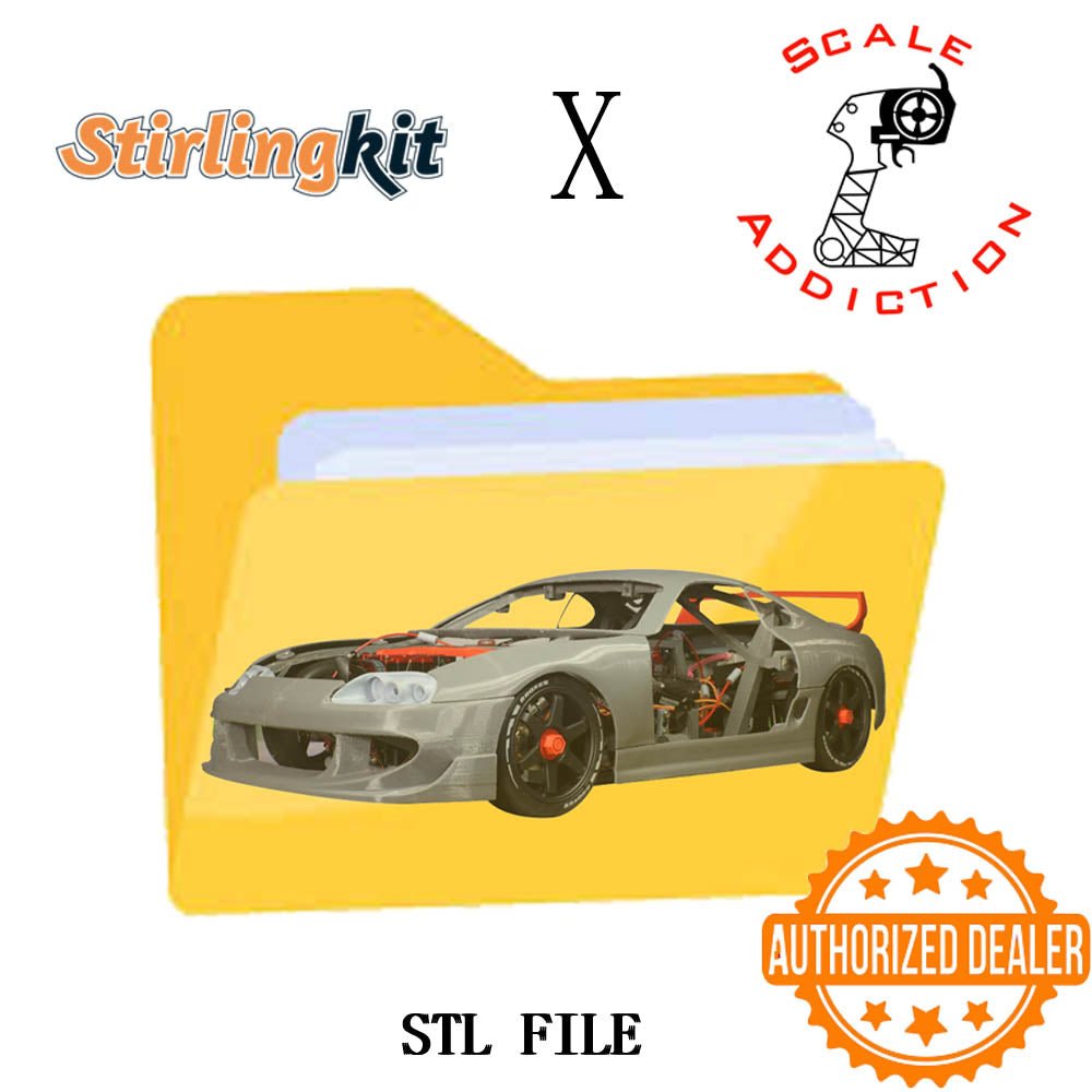 8th Scale Supra RC Sports Car for Semto 2 Cylinder Engine Model Project Officially Authorized by Scale Addiction - stirlingkit