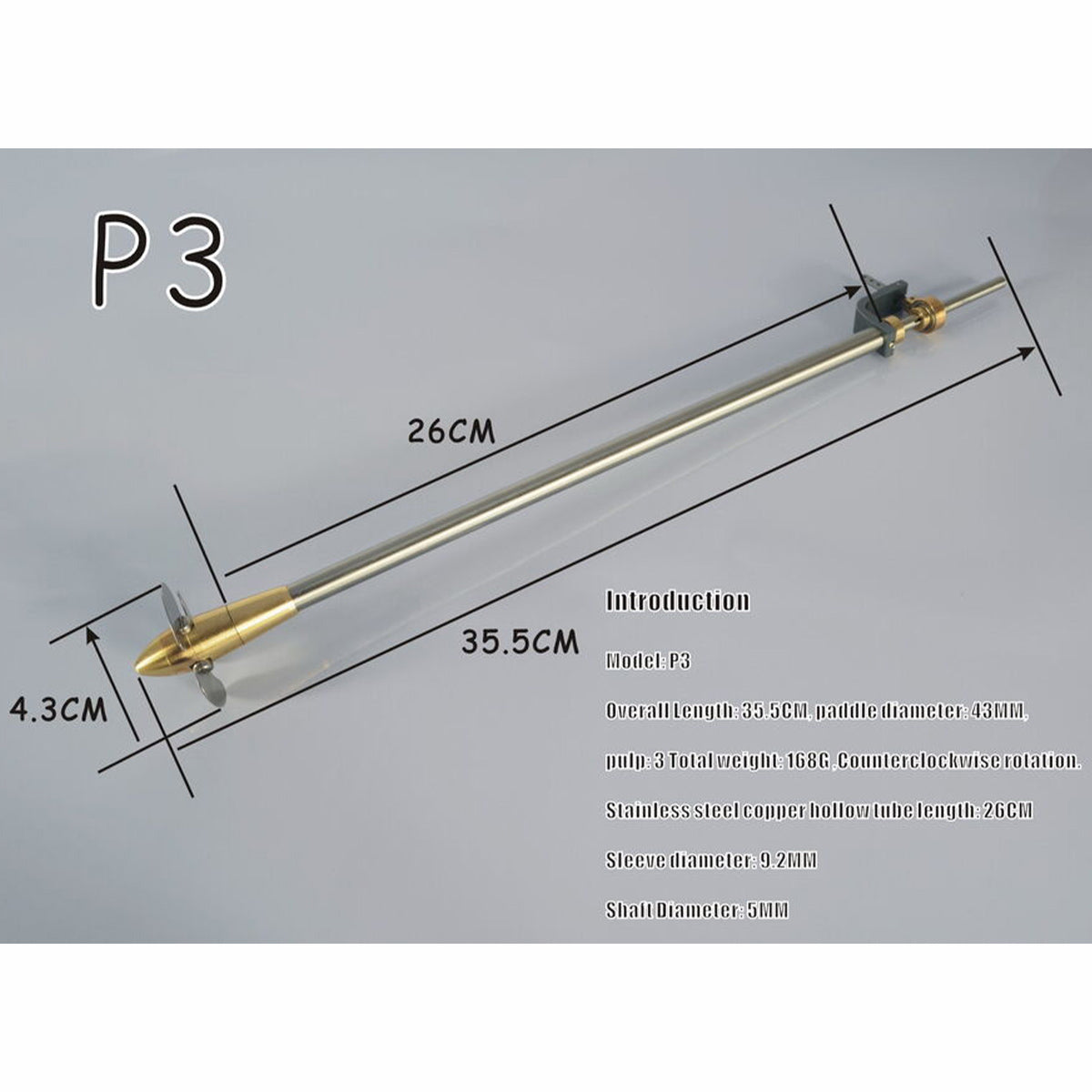 Variable-Pitch Propeller Set Up to Fit Model Boat Steam Engine with Dual-Bearing Rudder - stirlingkit