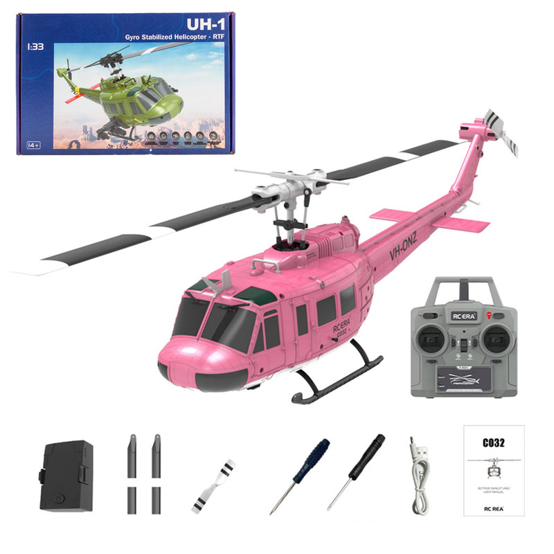 RC ERA C032 UH-1 Huey RTF 2.4G 6CH Flybarless 1/48 RC Helicopter Model for Beginner - stirlingkit
