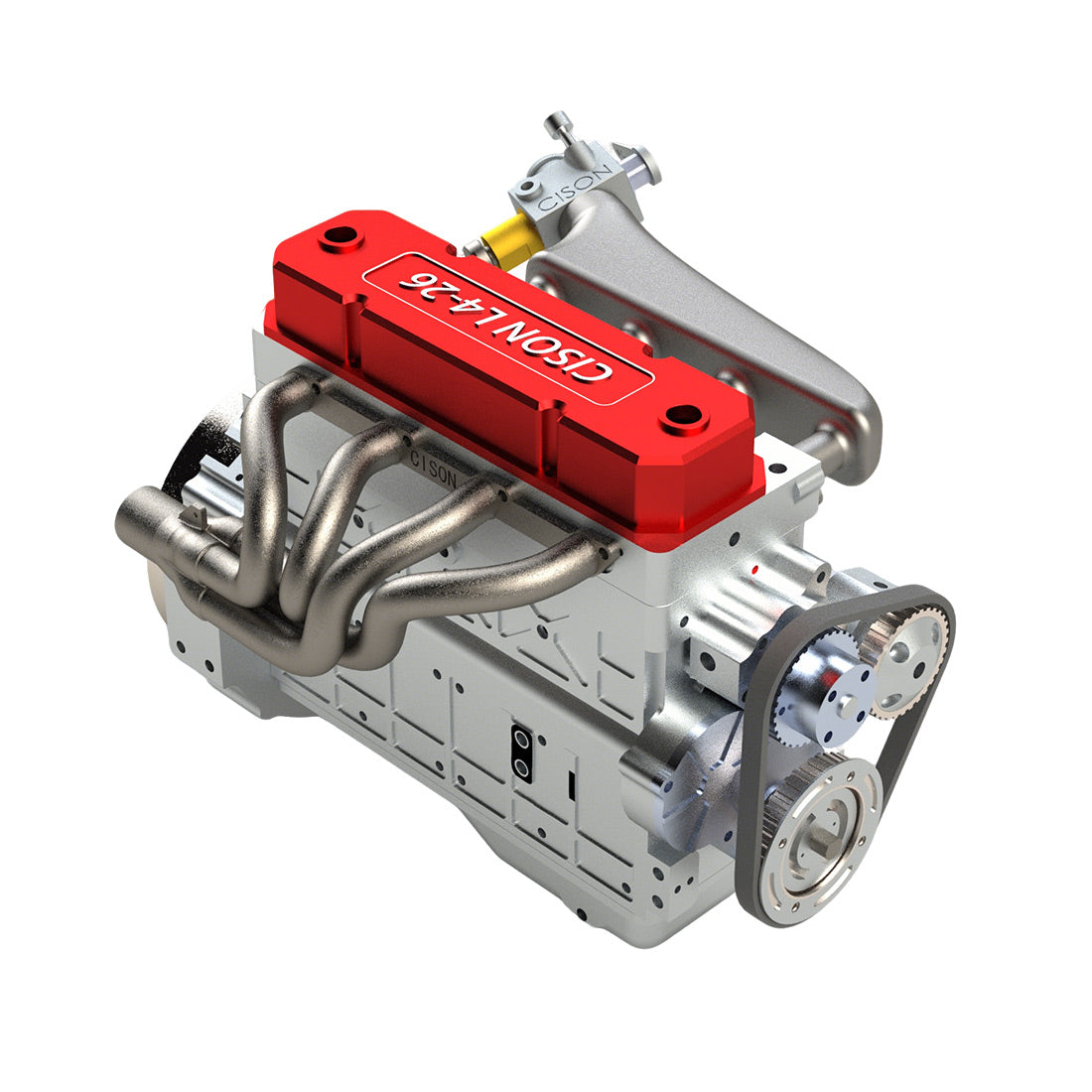 CISON L4-205-OHV 20.5cc Gas Powered Inline Four 4-Stroke Water-Cooled Engine Model with 4-1 Exhaust Header