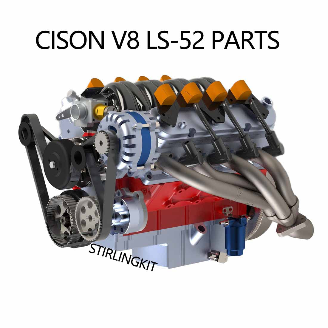 Engine Parts for CISON V8 LS-52 Engine Model Kits - stirlingkit