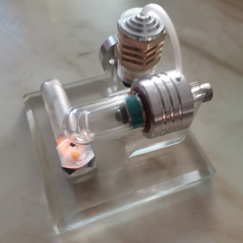 Adjustable Speed Stirling Engine Model Toy with Vertical Flywheel Science Experiment - stirlingkit