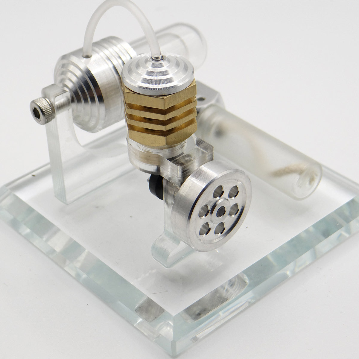 Adjustable Speed Stirling Engine Model Toy with Vertical Flywheel Science Experiment - stirlingkit